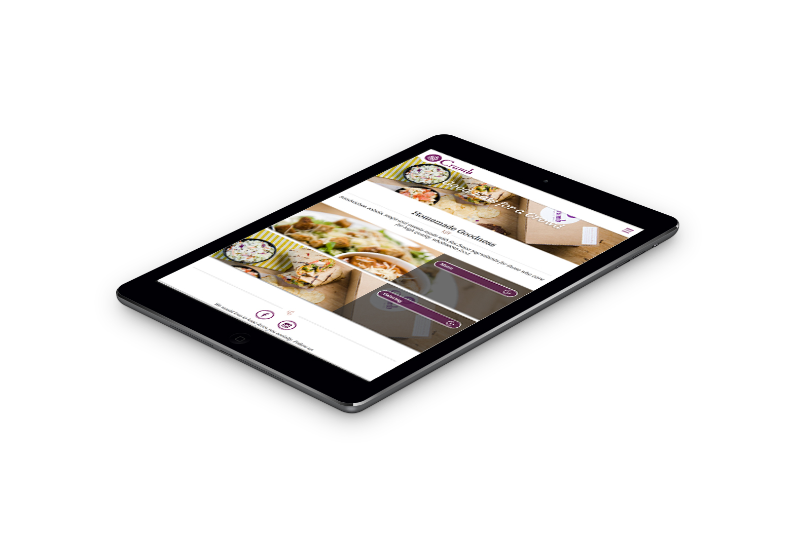 Crumb Deli Website iPad