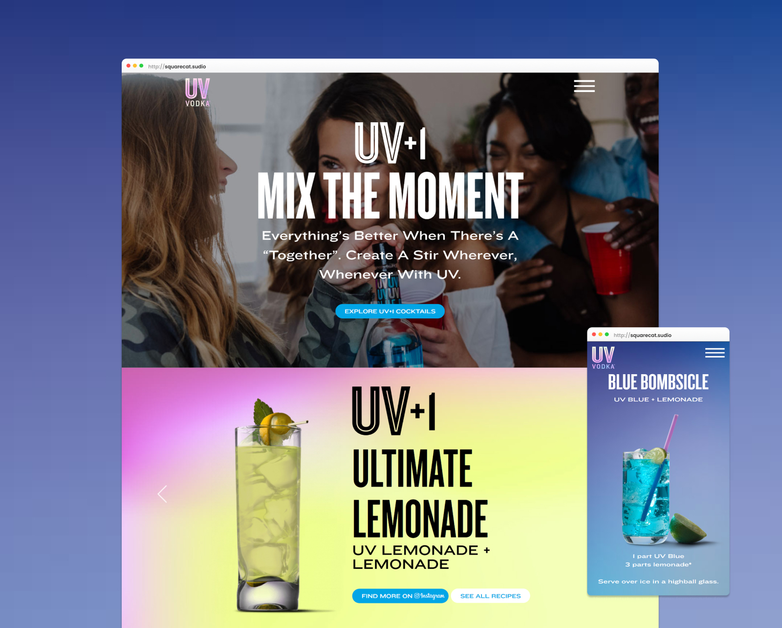 UV Vodka website top